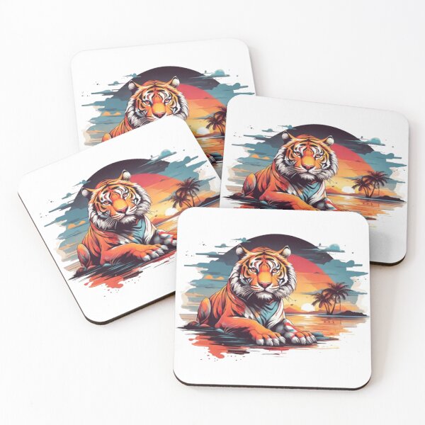 Item preview, Sunset Tigers Design: Captivating Wildlife Art for Nature Lovers designed and sold by AYACHI90.