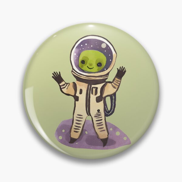 Artikelvorschau, Aquarell glücklich Alien winken entworfen und verkauft von FarmOfCuties.