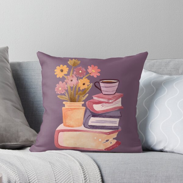 Item preview, Books and Coffee and Flowers, Cute Watercolor  designed and sold by FarmOfCuties.