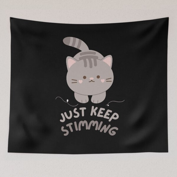 Item preview, Just Keep Stimming - Cat Version (Black) designed and sold by mydoodlesateme.