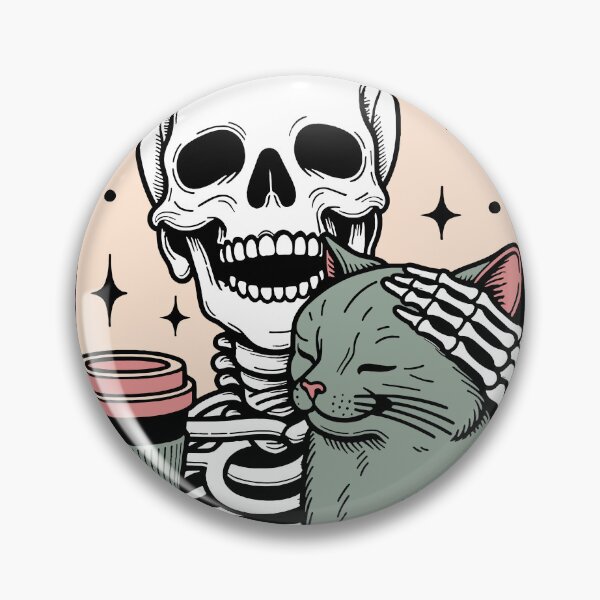 Item preview, Cat Lover Tarot Card with Skeleton, Coffee, and Cat designed and sold by shortblackcat.