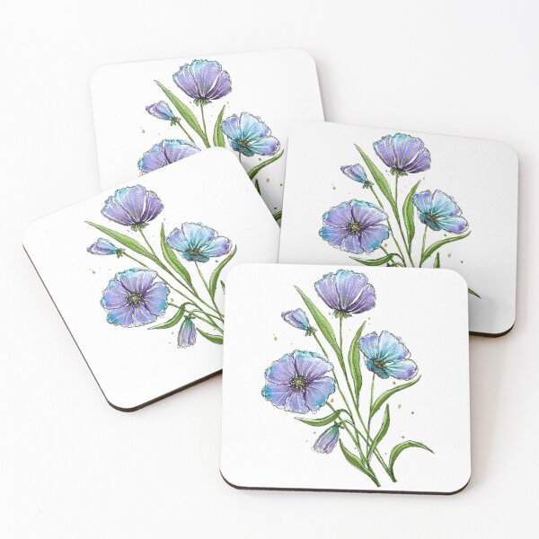 Item preview, Burst of Blue and Purple Flowers designed and sold by HanliesArt.