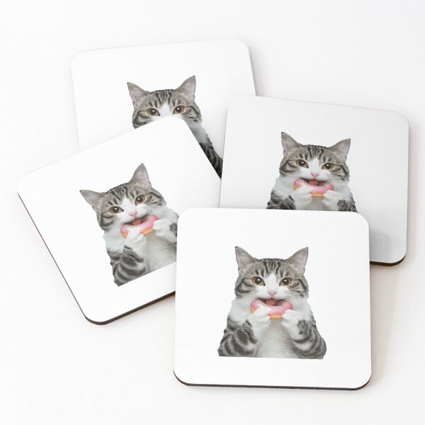 Item preview, Cute cat eats a donut designed and sold by MaateoDesign.