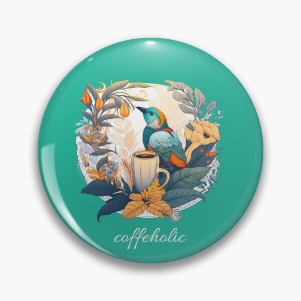 Item preview, coffeholic for coffee lover bird on a cup of coffee  designed and sold by Anna Sacha.
