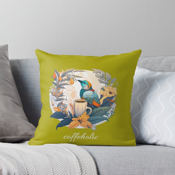 Item preview, coffeholic for coffee lover bird on a cup of coffee  designed and sold by Anna Sacha.