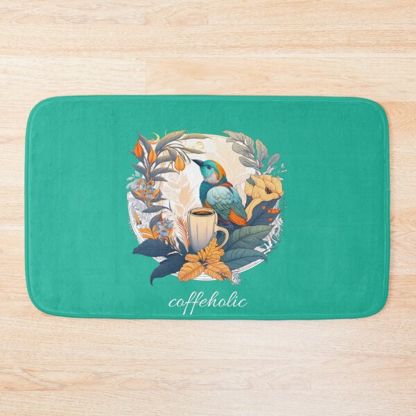 Item preview, coffeholic for coffee lover bird on a cup of coffee  designed and sold by Anna Sacha.