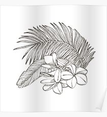 Tropical palm leaves Poster