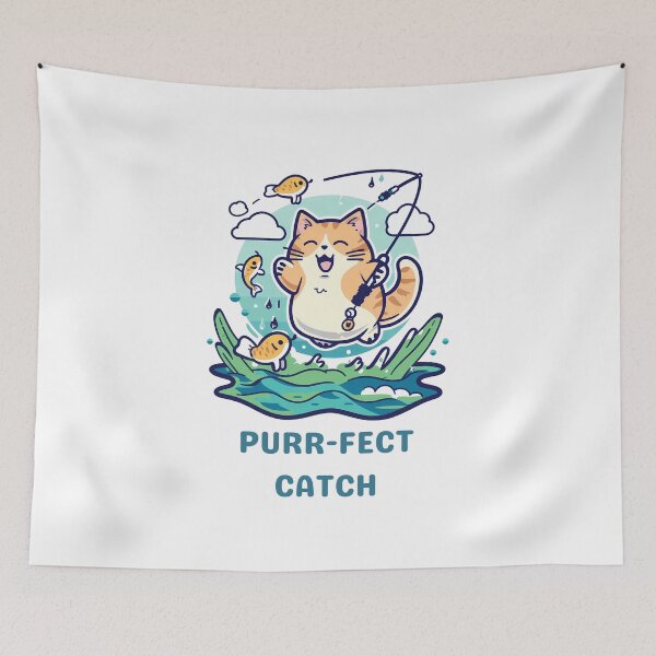 Item preview, Purr-fect Catch: The Fishing Cat designed and sold by NatureStyle555.