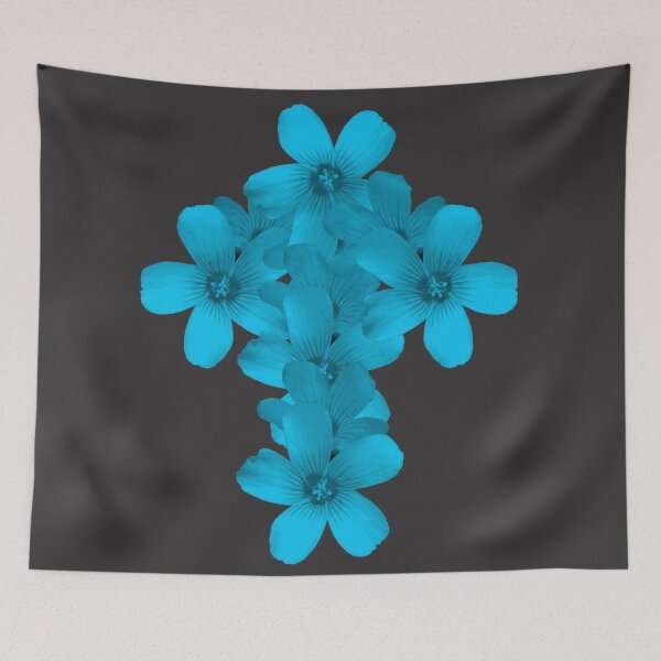 Item preview, Geometric Floral Crucifix Gothic Idea Really Aqua designed and sold by somersbyman.