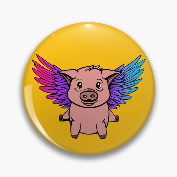 Item preview, Cute Androgynous Pride Flag Flying Pig, Kawaii Androgynous Flying Pig Design designed and sold by Travelslightly.