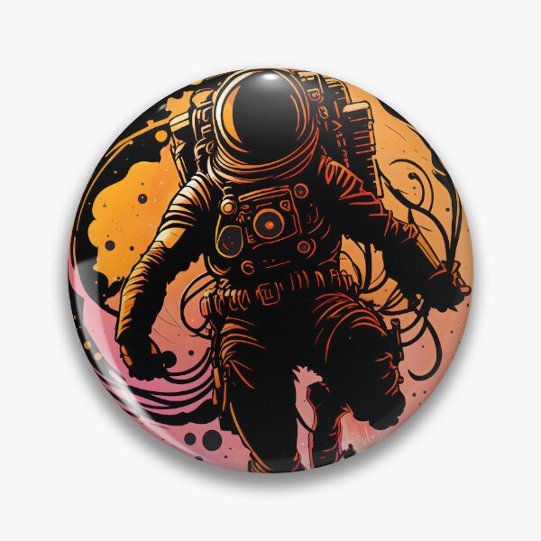 Item preview, Cosmic Odyssey: Vibrant Astronaut Emblem designed and sold by ByteyCreatives.