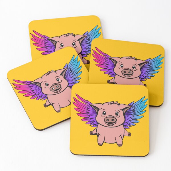 Item preview, Cute Androgynous Pride Flag Flying Pig, Kawaii Androgynous Flying Pig Design designed and sold by Travelslightly.