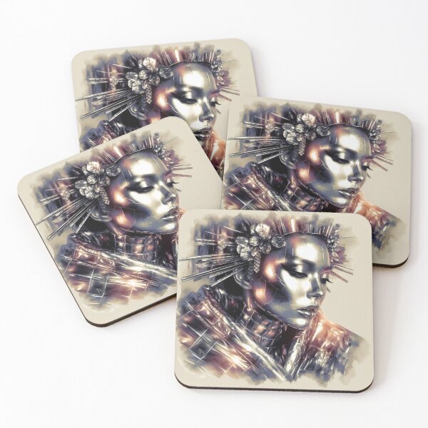 Item preview, Gráfico de Geisha de metal, aspecto de alto brillo. designed and sold by AD-Digital-Art.