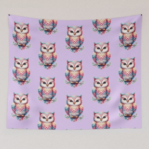 Item preview, Fantasy owl with multi colored feathers designed and sold by LoneAngel.