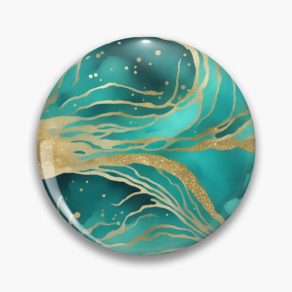 Item preview, Golden Waves in Turquoise Sea designed and sold by CalmnessbyChoice.