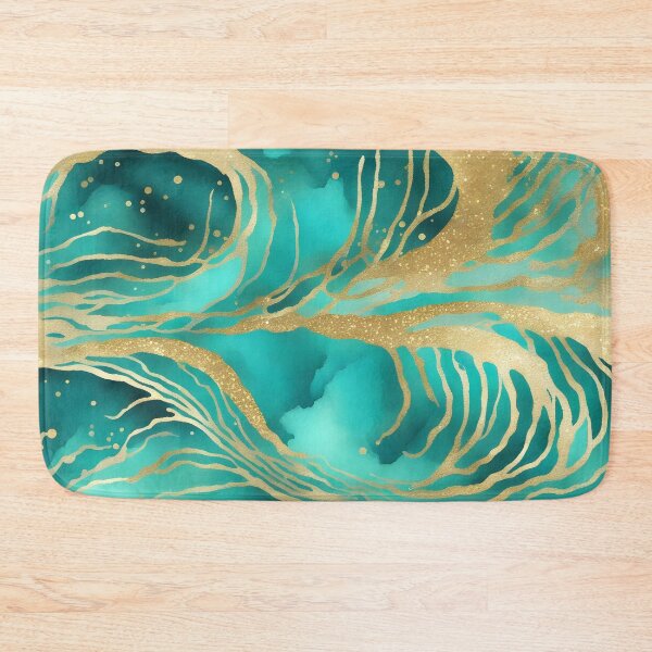 Item preview, Golden Waves in Turquoise Sea designed and sold by CalmnessbyChoice.