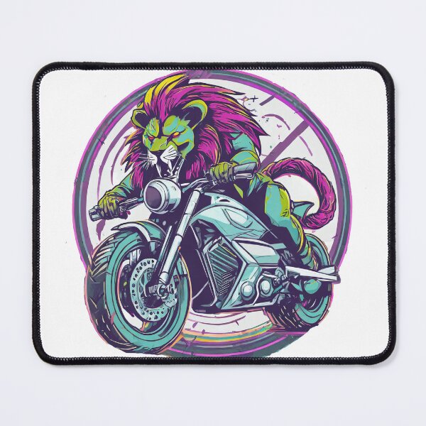 Item preview, Wild Lion racing on a motorcycle designed and sold by BADESIGNZZ.