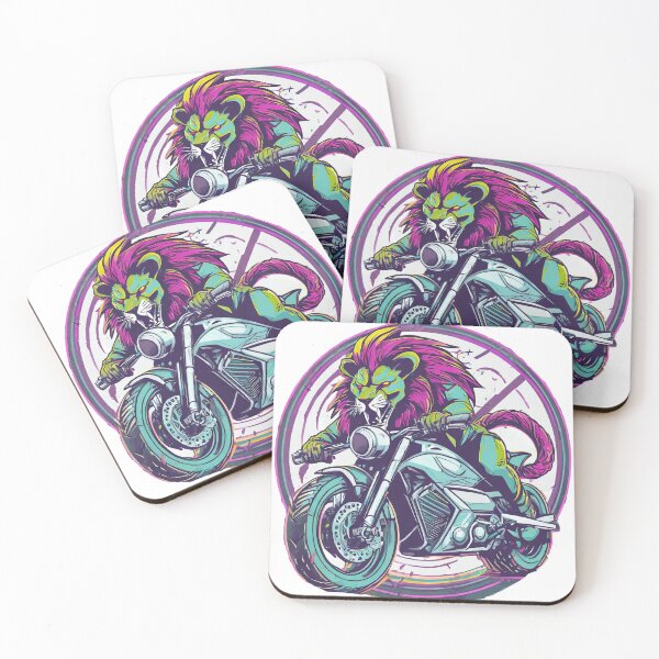 Item preview, Wild Lion racing on a motorcycle designed and sold by BADESIGNZZ.