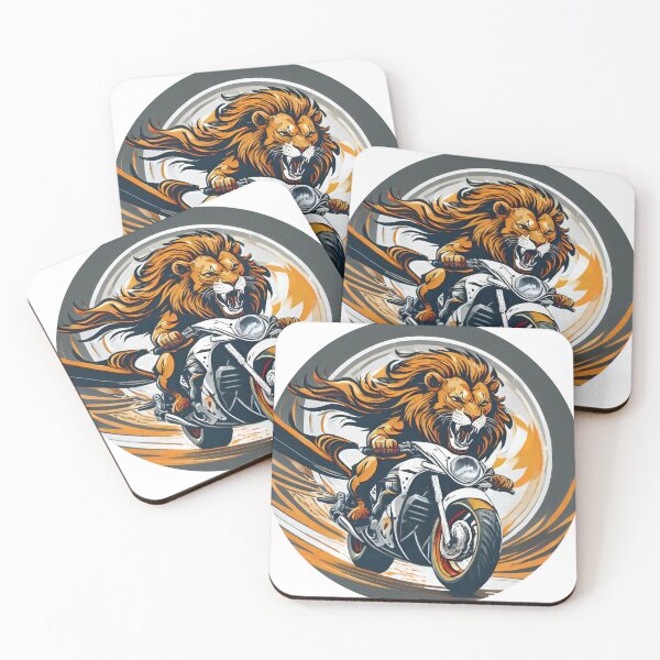 Item preview, Wild Lion racing on a motorcycle designed and sold by BADESIGNZZ.