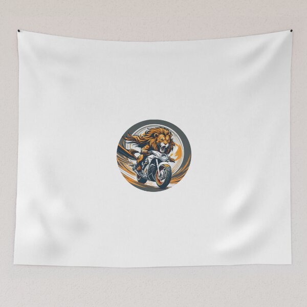 Item preview, Wild Lion racing on a motorcycle designed and sold by BADESIGNZZ.