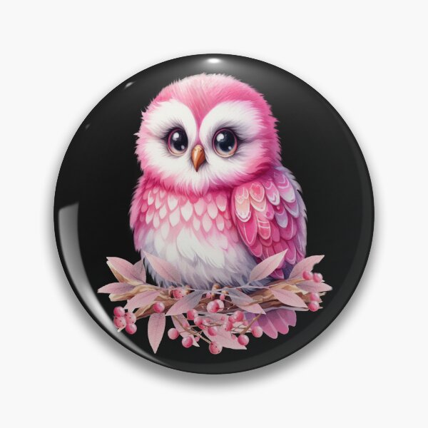 Item preview, Cute pink and white owl, fantasy art designed and sold by LoneAngel.