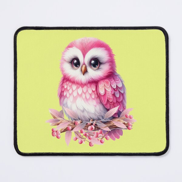 Item preview, Cute pink and white owl, fantasy art designed and sold by LoneAngel.