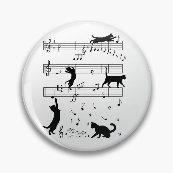 Item preview, Cat Playing Clef Notes, mischievous cat destroys musical notes designed and sold by Kondi-Art.