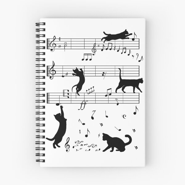 Item preview, Cat Playing Clef Notes, mischievous cat destroys musical notes designed and sold by Kondi-Art.