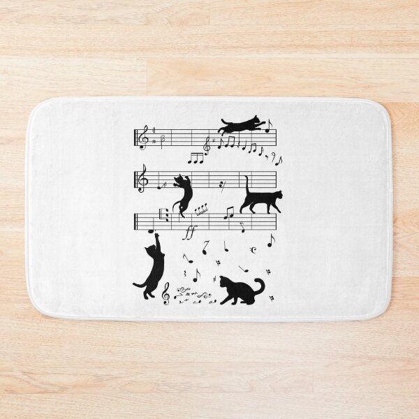 Item preview, Cat Playing Clef Notes, mischievous cat destroys musical notes designed and sold by Kondi-Art.