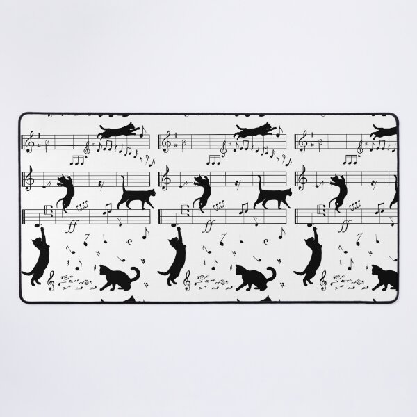 Item preview, Cat Playing Clef Notes, mischievous cat destroys musical notes designed and sold by Kondi-Art.
