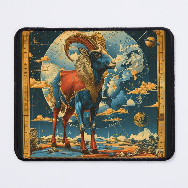 Artikelvorschau, Sternzeichen Steinbock im Vintage-SciFi-Stil entworfen und verkauft von AiHead.