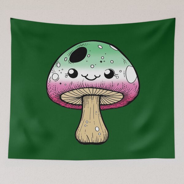 Item preview, Cute Abrosexual Pride Flag Mushroom, Kawaii Abrosexual Mushroom Design designed and sold by Travelslightly.