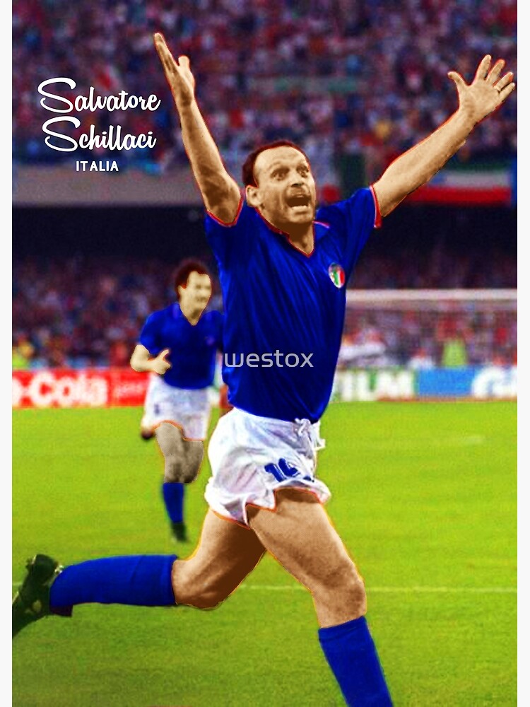 Salvatore Toto Schillaci Italia Calcio Fussball Star 1990 Super Cool Poster Grusskarte Von Westox Redbubble