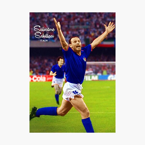 Item preview, SALVATORE "TOTO" SCHILLACI ITALIA CALCIO FOOTBALL STAR 1990 SUPER COOL POSTER designed and sold by Honky Tonk Print Shop.