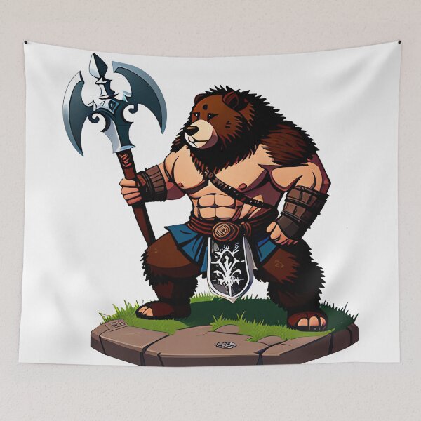 Item preview, Bearclaw Berserker D20 DND Barbarian Class Furry Bear designed and sold by thejoyker1986.