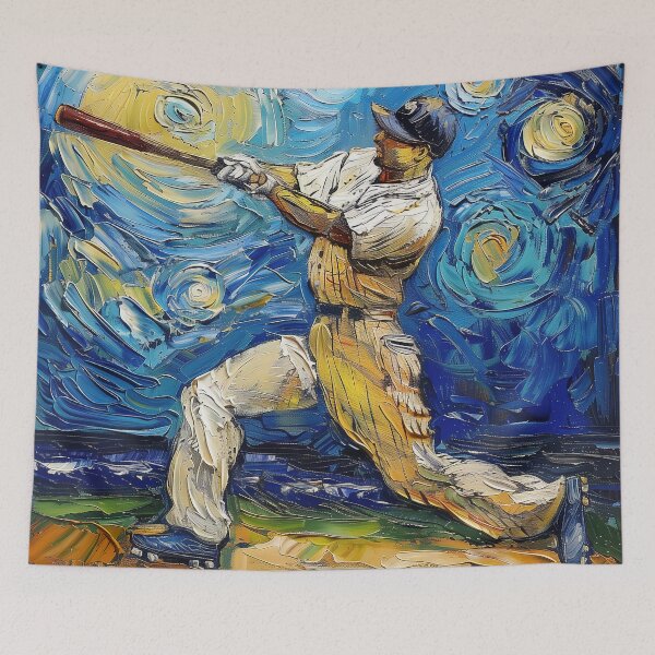 Item preview, Baseball player | Painting in the style of Vincent van Gogh designed and sold by ComicsFactory.