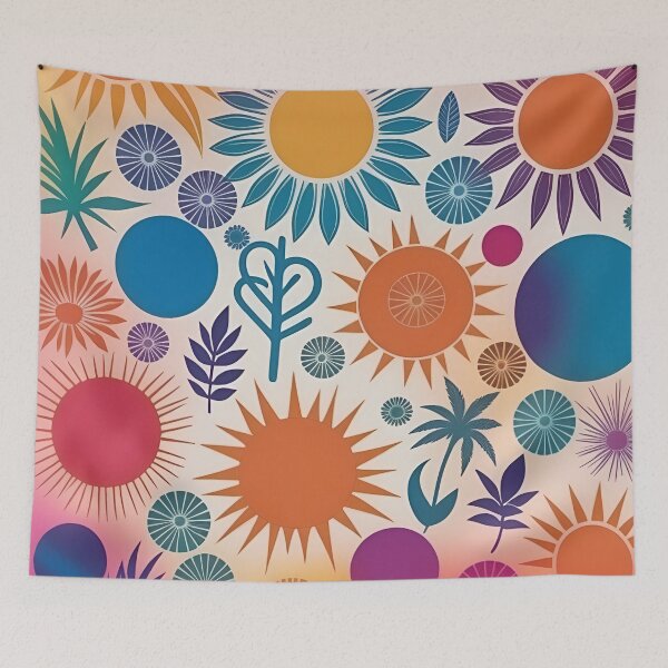 Item preview, RogerPattern - "Bursting Blossoms: Vibrant Circles and Sun" designed and sold by RogerPattern.