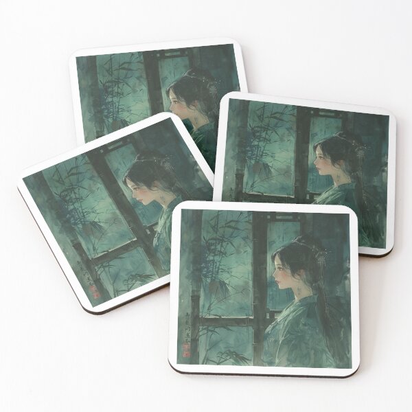 Item preview, A Serenely Embodied Bamboo Window with a Girl designed and sold by ZZZal.