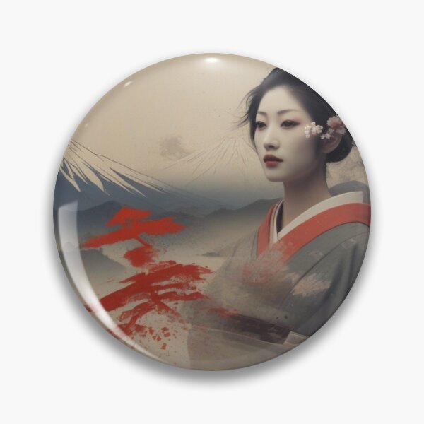 Item preview, Beautiful geisha full body picture, kimono , Fuji mountain vintage dreamy designed and sold by Coolparrotgirl.