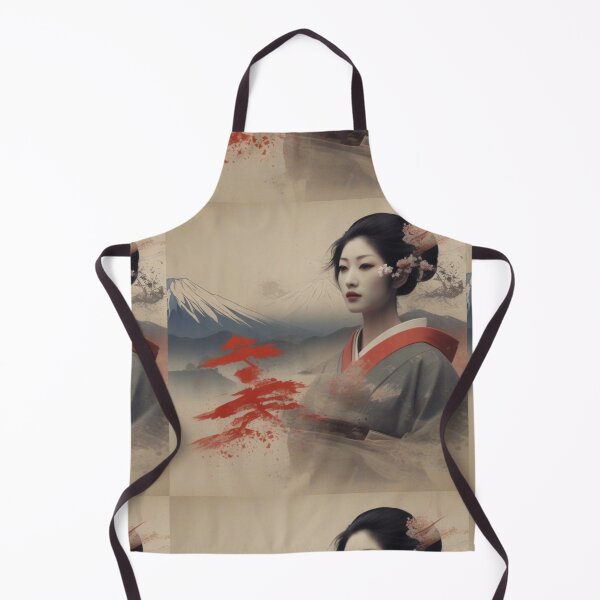 Item preview, Beautiful geisha full body picture, kimono , Fuji mountain vintage dreamy designed and sold by Coolparrotgirl.