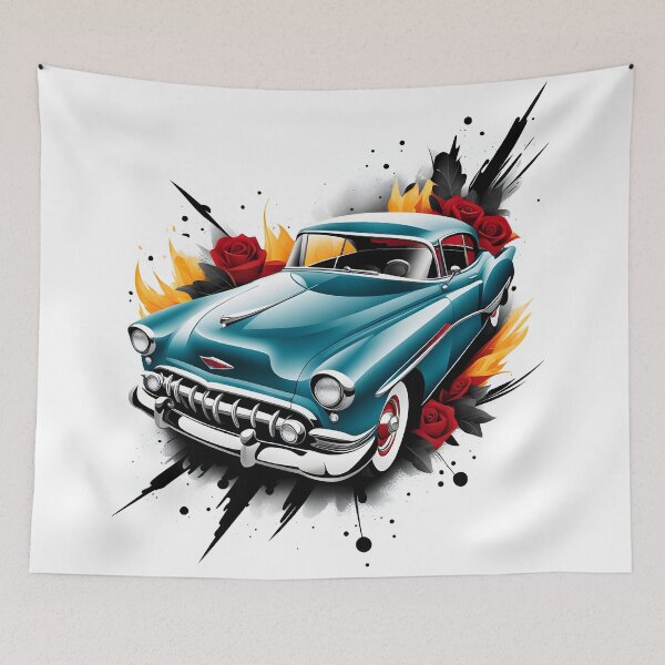 Item preview, Classic car with roses designed and sold by Sopilka.