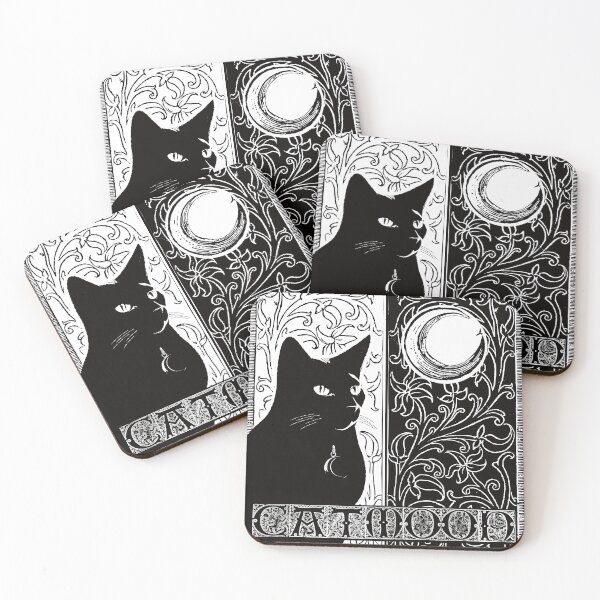 Item preview, Catmoon medieval woodcut designed and sold by Ricogfx.