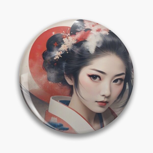Item preview, Beautiful geisha full body picture, kimono , vintage dreamy Fuji mountain designed and sold by Coolparrotgirl.