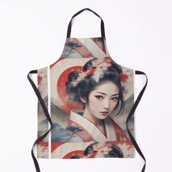 Item preview, Beautiful geisha full body picture, kimono , vintage dreamy Fuji mountain designed and sold by Coolparrotgirl.