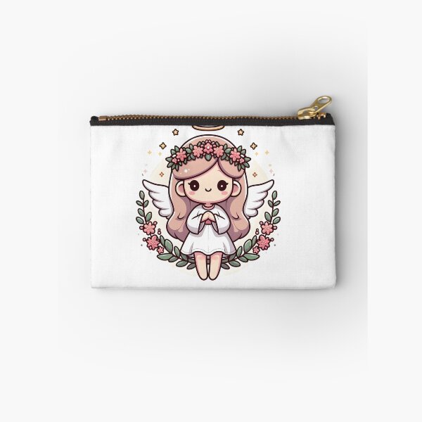 Item preview, Kawaii Pleasant Angel With A Floral Wreath designed and sold by CanvasCutie.
