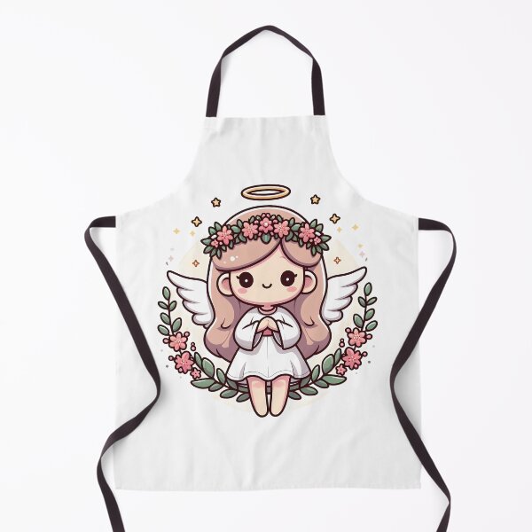 Item preview, Kawaii Pleasant Angel With A Floral Wreath designed and sold by CanvasCutie.