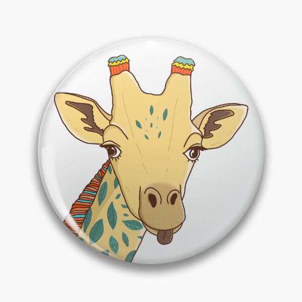 Item preview, Giraffe illustration with yellow and green leaf stripe pattern design  designed and sold by KC-DESIGN.