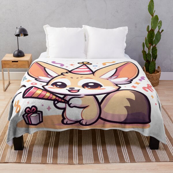 Item preview, Kawaii Fennec With Party Popper designed and sold by CanvasCutie.