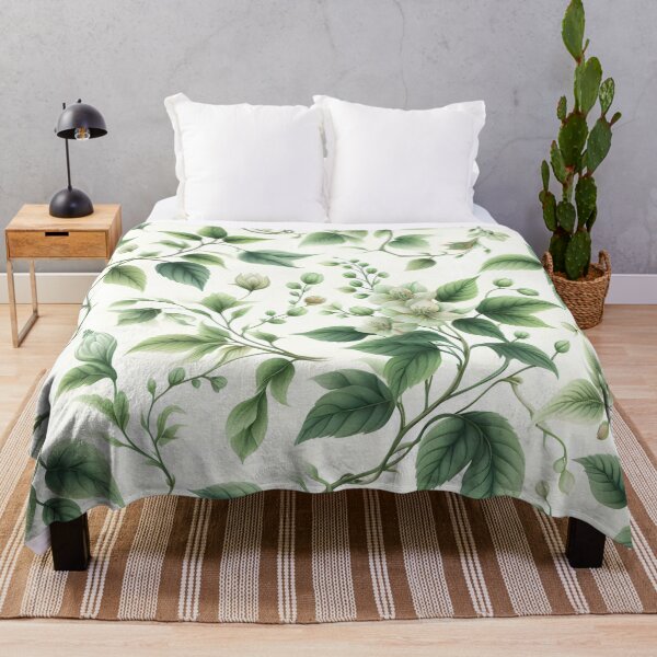 Item preview, Vintage green floral patterns designed and sold by revsdesign.