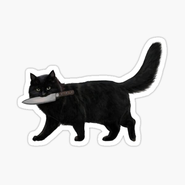 Knife Cat Sticker